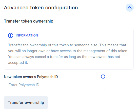 transfer token ownership